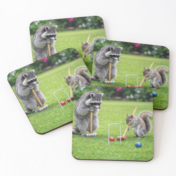 Item preview, Raccoon and Squirrel Playing Croquet designed and sold by Maria Dryfhout.