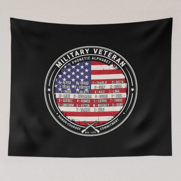 Item preview, Veteran Alphabet American Flag Patriotic Design for Military Veterans designed and sold by Redgiant87x.
