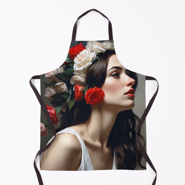 Item preview, Woman with flowers wall art print designed and sold by MK26Designs.