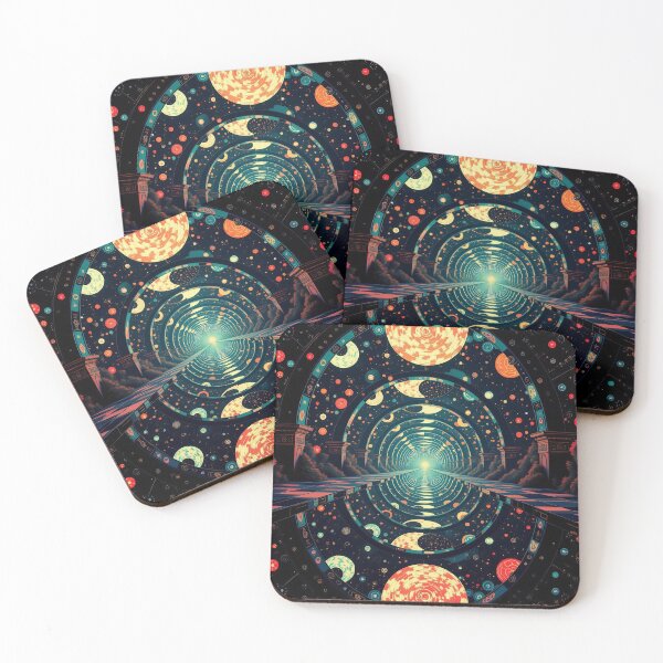 Item preview, Cosmic Portal Tunnel With Reflected Archway, Planets and Stars Leading to a Distant Light designed and sold by LisaMise.