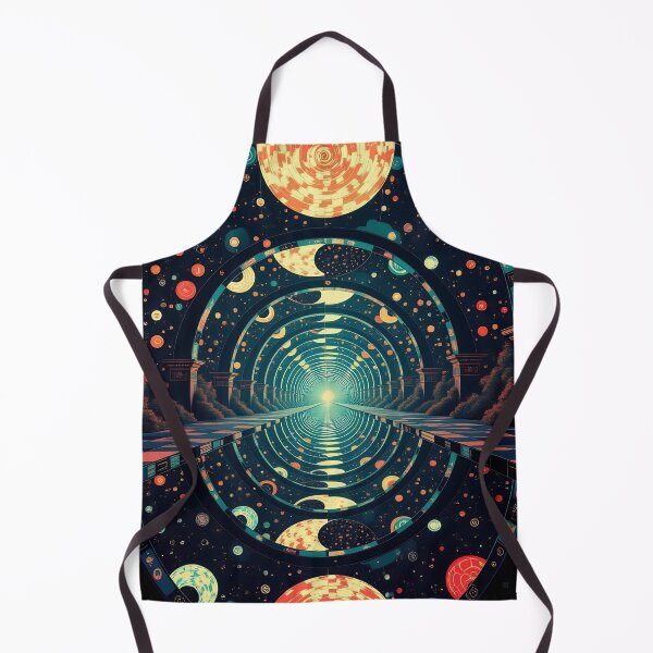 Item preview, Cosmic Portal Tunnel With Reflected Archway, Planets and Stars Leading to a Distant Light designed and sold by LisaMise.
