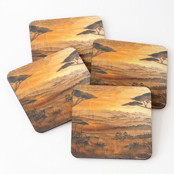 Item preview, African Savanna Wall Art | Wood Relief Landscape 2D Print designed and sold by GSizzle1.