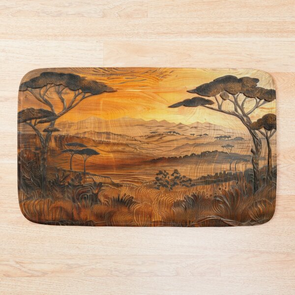Item preview, African Savanna Wall Art | Wood Relief Landscape 2D Print designed and sold by GSizzle1.