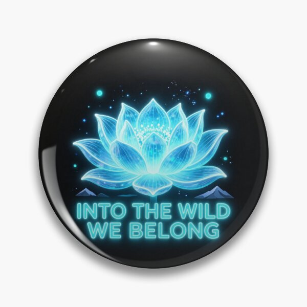 Artikelvorschau, Into The Wild We Belong | Blue Neon Flower on Black Background entworfen und verkauft von DervoTeck2767.