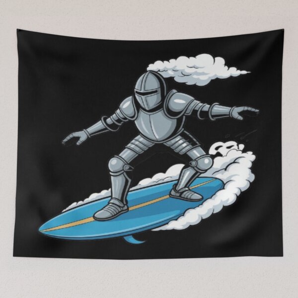 Item preview, Funny Medieval Knight Surfing on Summer Beach designed and sold by DailySparks.