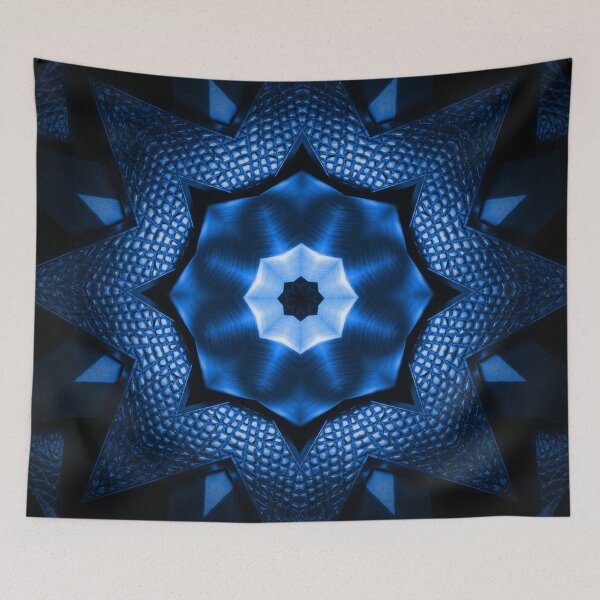 Item preview, Blue Kaleidoscopic Mandala Star designed and sold by IntelliMindDesigns.