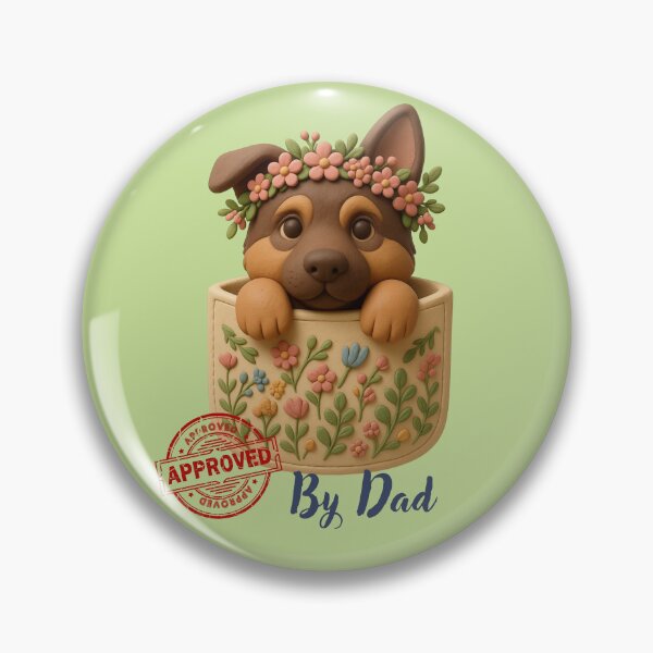 Artikelvorschau, Niedliches Boho-Taschenblumen-Motiv mit deutschem Schäferhund und Hunde-Papa-Grafik entworfen und verkauft von natayzedes.