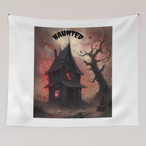 Item preview, Haunted - Spooky Haunted House Horror Art designed and sold by Modern Nest Art.
