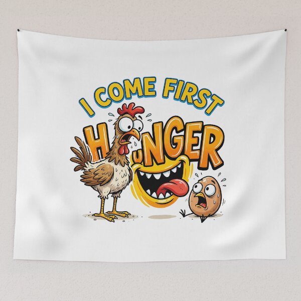 Item preview, Hunger Comes First: The Funny Chicken and Egg Dilemma designed and sold by Abderraim.