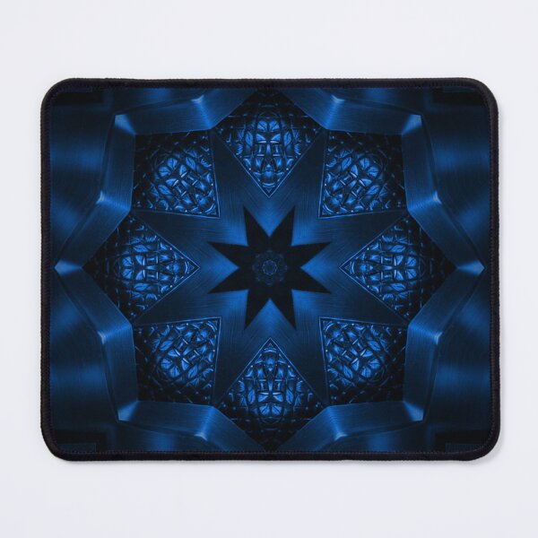 Item preview, Blue Floral Kaleidoscopic Star Pattern designed and sold by IntelliMindDesigns.
