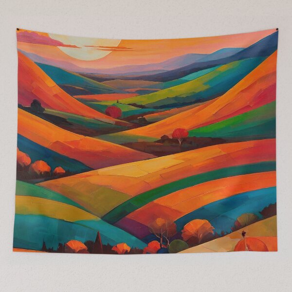 Item preview, Vibrant sunset over rolling hills designed and sold by paulrommer.