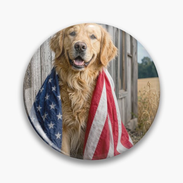 Item preview, American Flag on a Golden Retriever designed and sold by Maria Dryfhout.