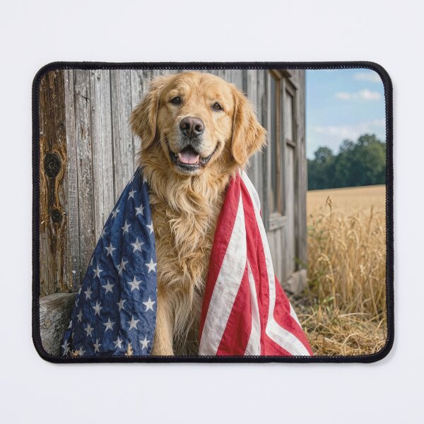 Item preview, American Flag on a Golden Retriever designed and sold by Maria Dryfhout.
