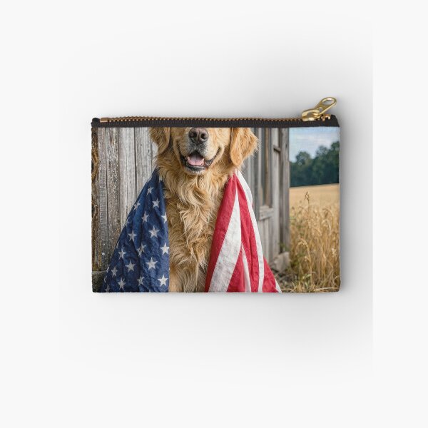 Item preview, American Flag on a Golden Retriever designed and sold by Maria Dryfhout.