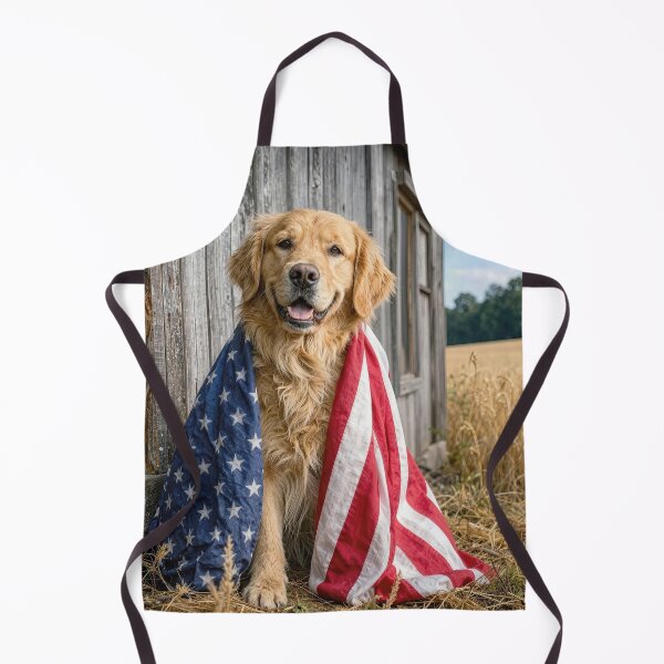Item preview, American Flag on a Golden Retriever designed and sold by Maria Dryfhout.