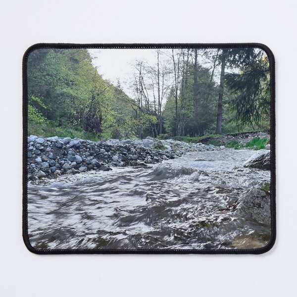 Item preview, Early Fall Mountain Stream – Scenic Autumn River from Romania designed and sold by MSMPrintDesign.