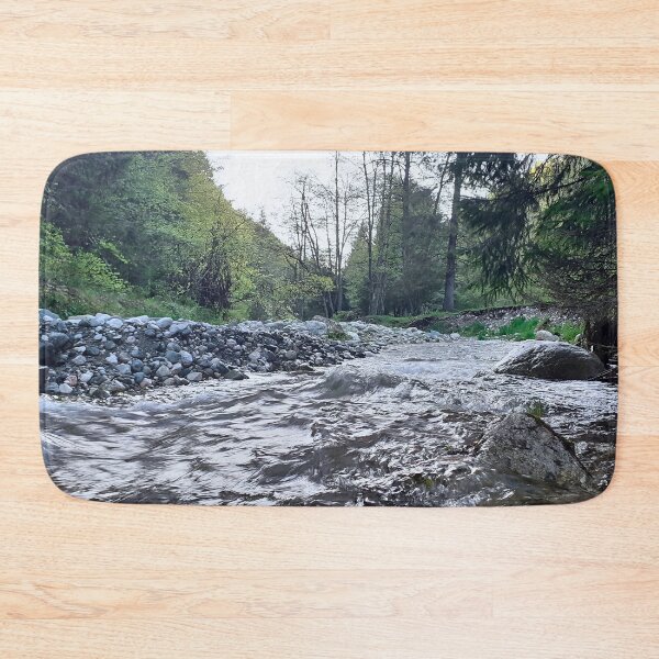Item preview, Early Fall Mountain Stream – Scenic Autumn River from Romania designed and sold by MSMPrintDesign.
