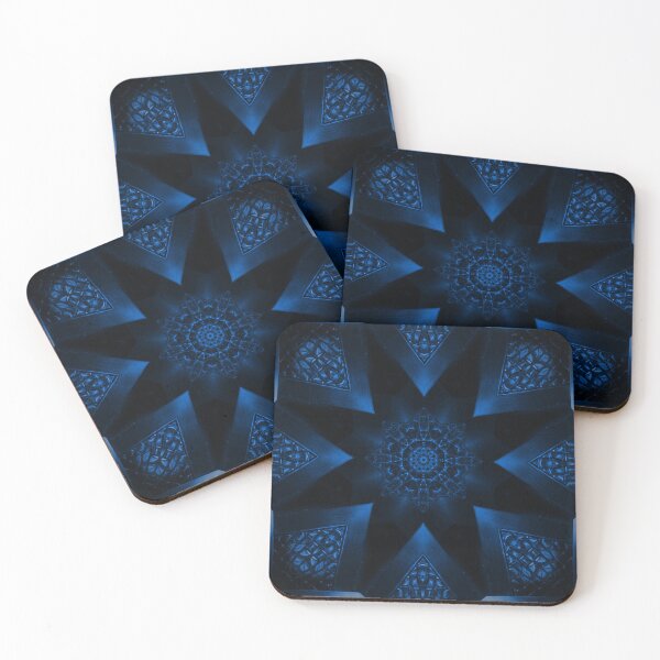 Item preview, Dark Blue Radial Kaleidoscope Star designed and sold by IntelliMindDesigns.
