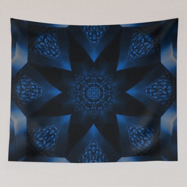 Item preview, Dark Blue Radial Kaleidoscope Star designed and sold by IntelliMindDesigns.