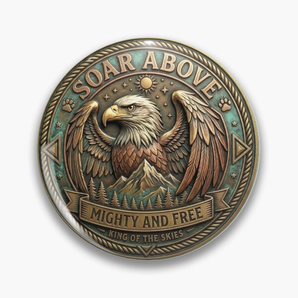 Item preview, Soar Above Mighty Bald Eagle Vintage Emblem designed and sold by Munib320.