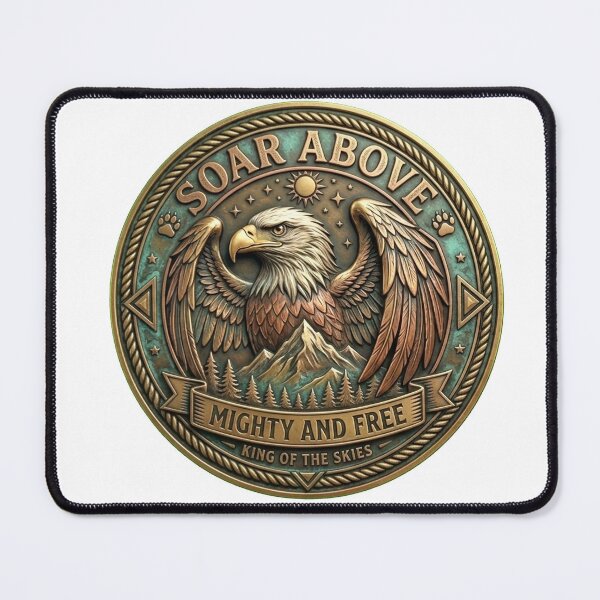 Item preview, Soar Above Mighty Bald Eagle Vintage Emblem designed and sold by Munib320.