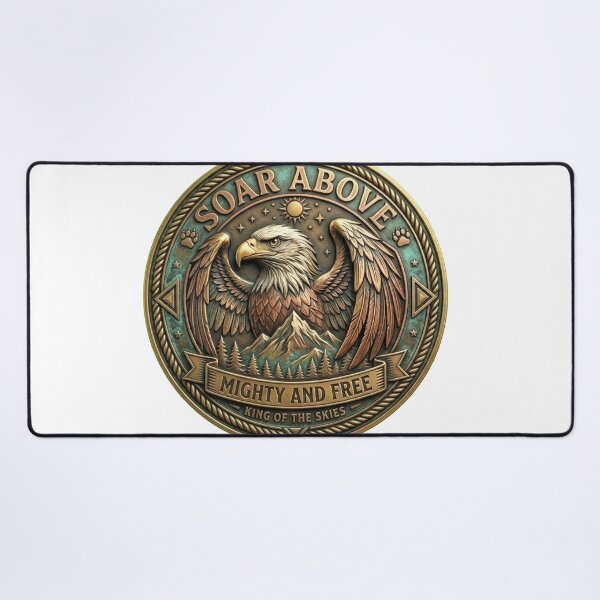 Item preview, Soar Above Mighty Bald Eagle Vintage Emblem designed and sold by Munib320.
