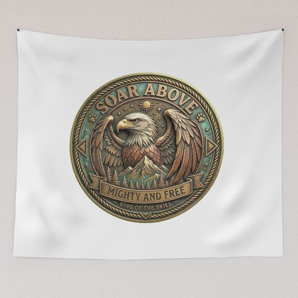 Item preview, Soar Above Mighty Bald Eagle Vintage Emblem designed and sold by Munib320.