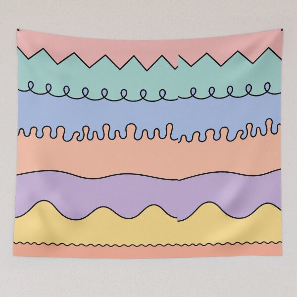 Item preview, Pastel Waves Abstract Print | Minimalist Scandinavian Wall Art designed and sold by Creavanessa0321.