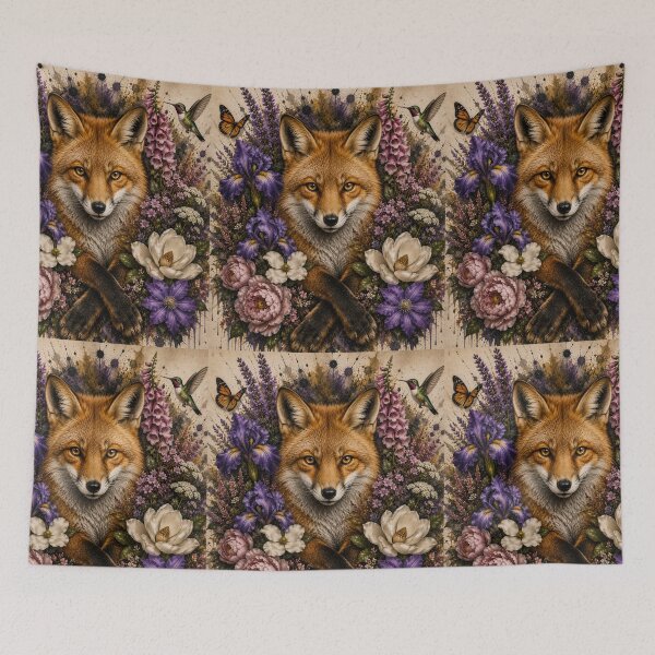 Item preview, Majestic Fox with Wildflowers | Boho Woodland Animal Art designed and sold by GalleryPeak.