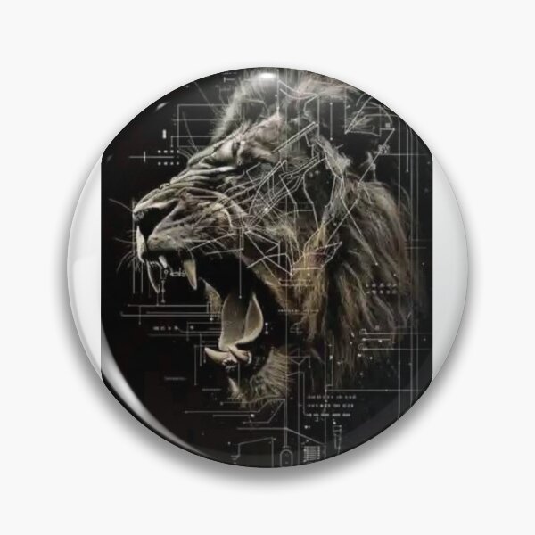 Item preview, Cybernetic Lion Roaring Digital Circuit Board Art — Futuristic Tech Wildlife Print designed and sold by MEEGGOO.