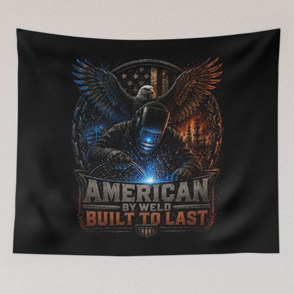 Item preview, American By Weld Built To Last | Patriotic Welder Gift  designed and sold by LabCore.