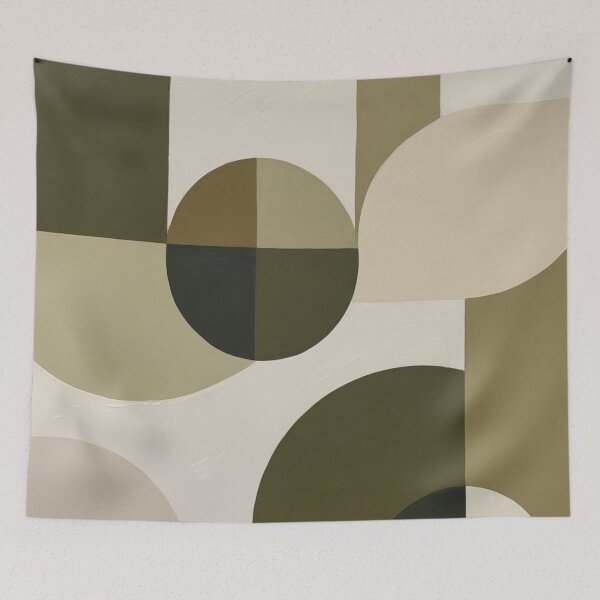 Item preview, Abstract Geometric Moon Earth Tones Painting designed and sold by EnmarcArt.