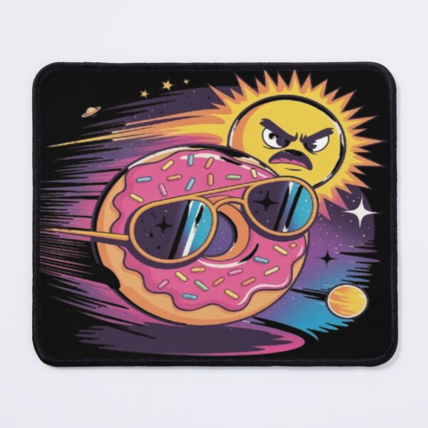 Item preview, Cute Cartoon Space Donut Escaping Angry Summer Sun Art designed and sold by DailySparks.