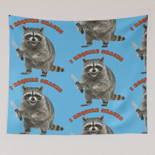 Item preview, Funny Angry Raccoon Holding Knife designed and sold by TeeARTHY.