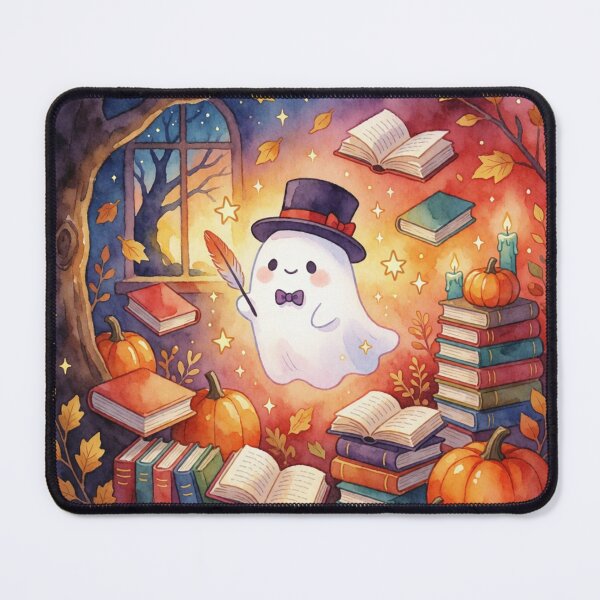 Item preview, Ghost Librarian | Cozy Bookish Halloween Spirit designed and sold by AillustriaAK.