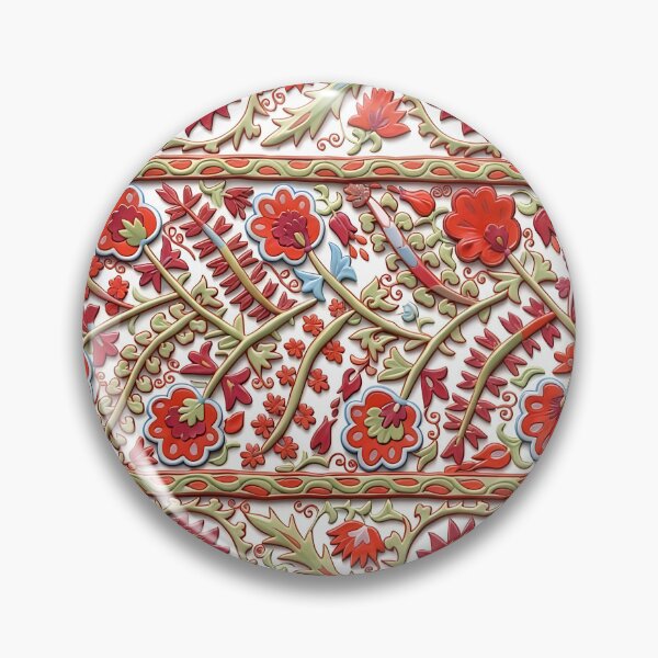 Item preview, Suzani Uzbekistan Floral Embroidery Pattern designed and sold by Vicky Brago-Mitchell®.