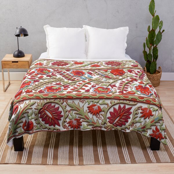 Item preview, Suzani Uzbekistan Floral Embroidery Pattern designed and sold by Vicky Brago-Mitchell®.