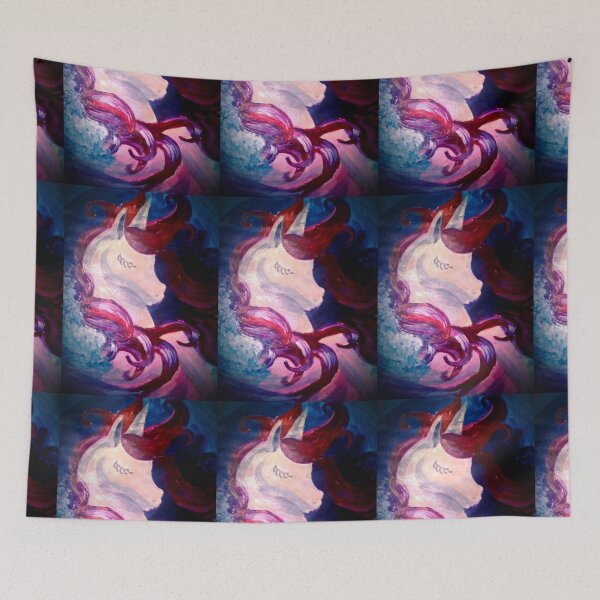 Item preview, Fantasy portrait of a vibrant magical unicorn in galaxy  designed and sold by Shukasya-Arts.