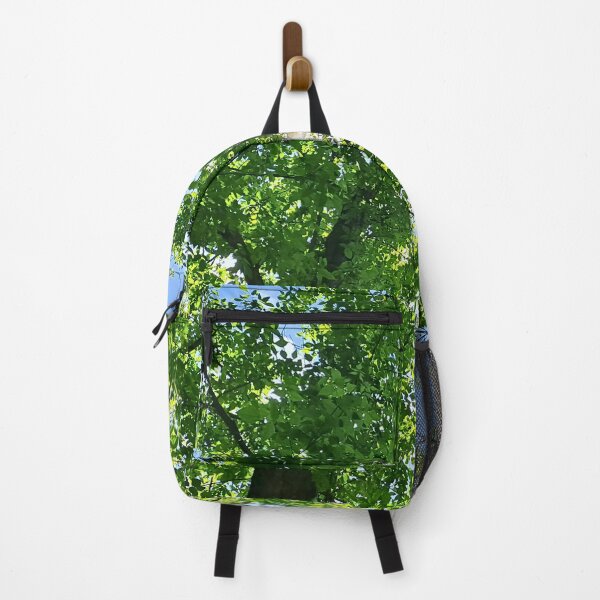 Item preview, Sunlight Through Tree Canopy – Looking Up at Green Leaves and Blue Sky Art - Romania designed and sold by MSMPrintDesign.