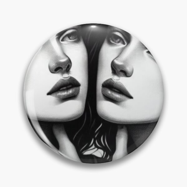Item preview, Mirror WLW Sketch | Dark Romance Pencil Art | Black White Lesbian Couple designed and sold by IRON SIREN.