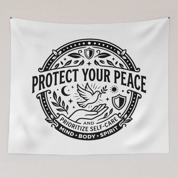 Item preview, Protect Your Peace Pastel Aesthetic Typography designed and sold by TobattoVision Commodities.