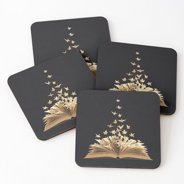 Item preview, Wings of Wisdom: Origami Cranes Rising from an Open Book designed and sold by TheDenimArt.