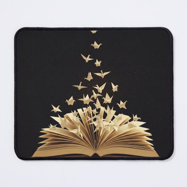 Item preview, Wings of Wisdom: Origami Cranes Rising from an Open Book designed and sold by TheDenimArt.