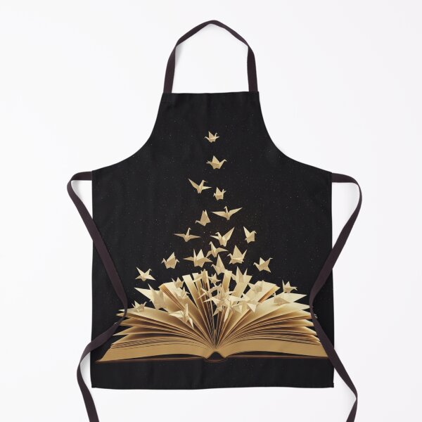 Item preview, Wings of Wisdom: Origami Cranes Rising from an Open Book designed and sold by TheDenimArt.
