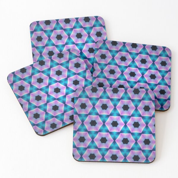 Item preview, Pink Purple Teal Hexagonal Floral Pattern designed and sold by IntelliMindDesigns.