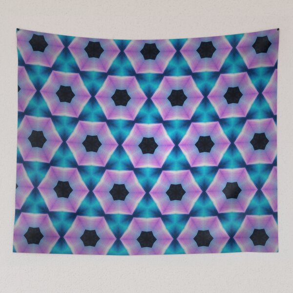 Item preview, Pink Purple Teal Hexagonal Floral Pattern designed and sold by IntelliMindDesigns.