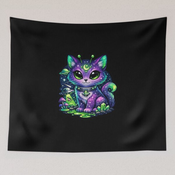 Item preview, Cosmic Alien Cat – Cute Galaxy Space Kitty  designed and sold by TheZyro.