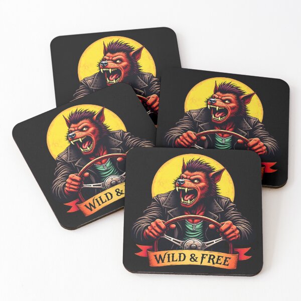 Item preview, Wild And Free Werewolf Greaser - Vintage Old School Tattoo Art designed and sold by Hans-Design.