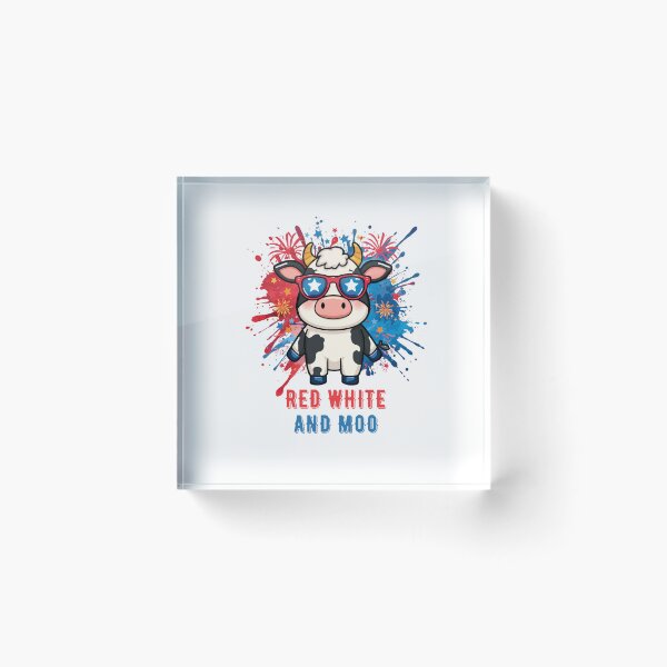 Item preview, Red White And MOO 4th of July Cute Cow designed and sold by AleksandraJac05.