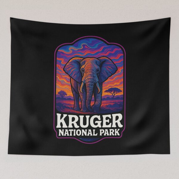 Item preview, Kruger National Park Elephant Trippy Art Travel designed and sold by TomFrontierArt.